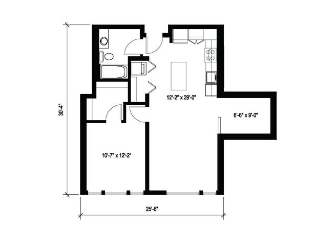 1x1 Den D3 426 floor plan
